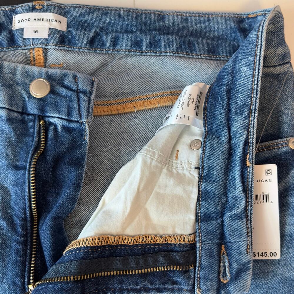 NWT Good American Good Classic Boot High Rise Denim Jeans Size 16 Indigo 412 - Picture 9 of 13
